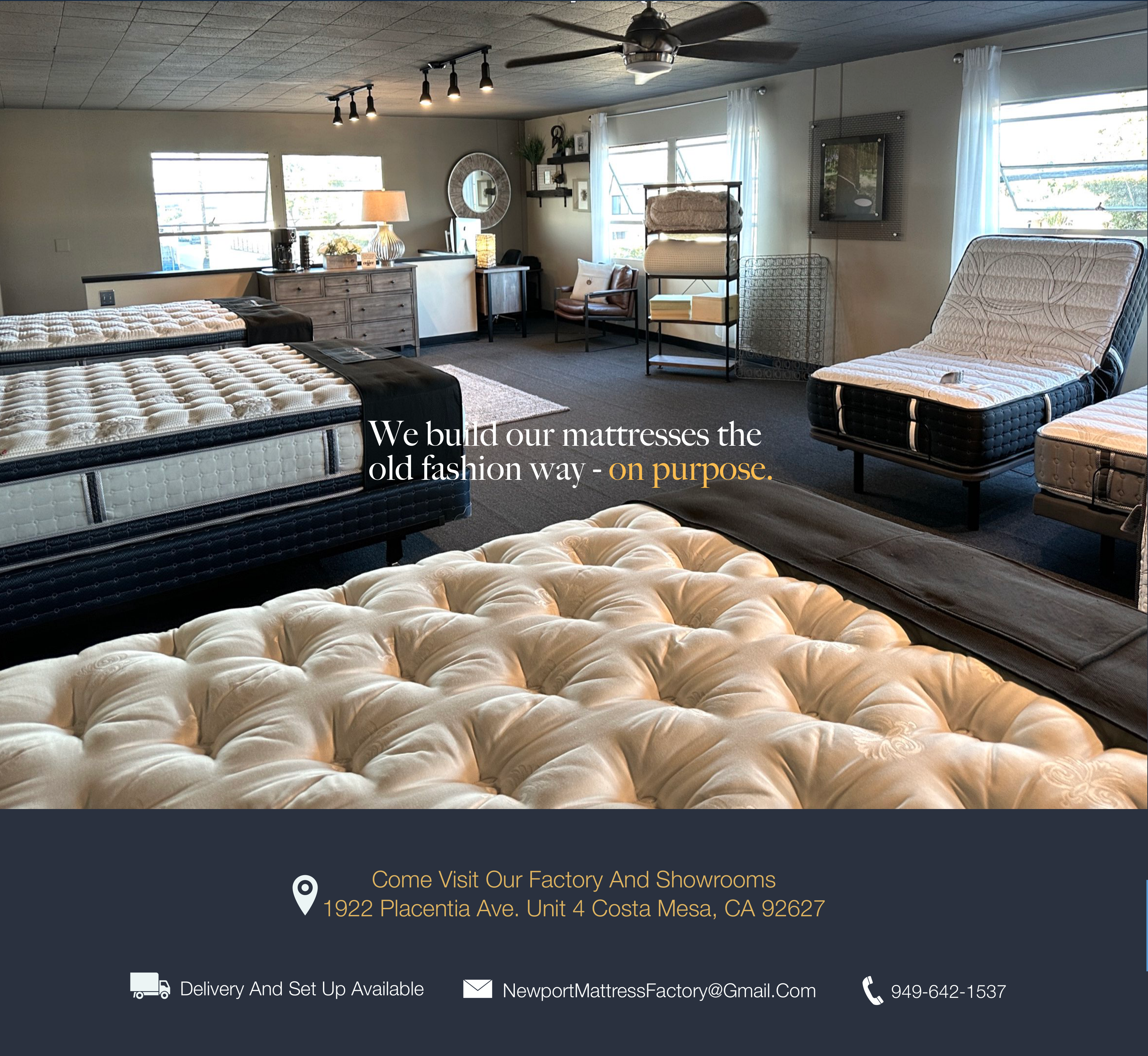 Newport Mattress Factory showroom, address, delivery, email and phone information