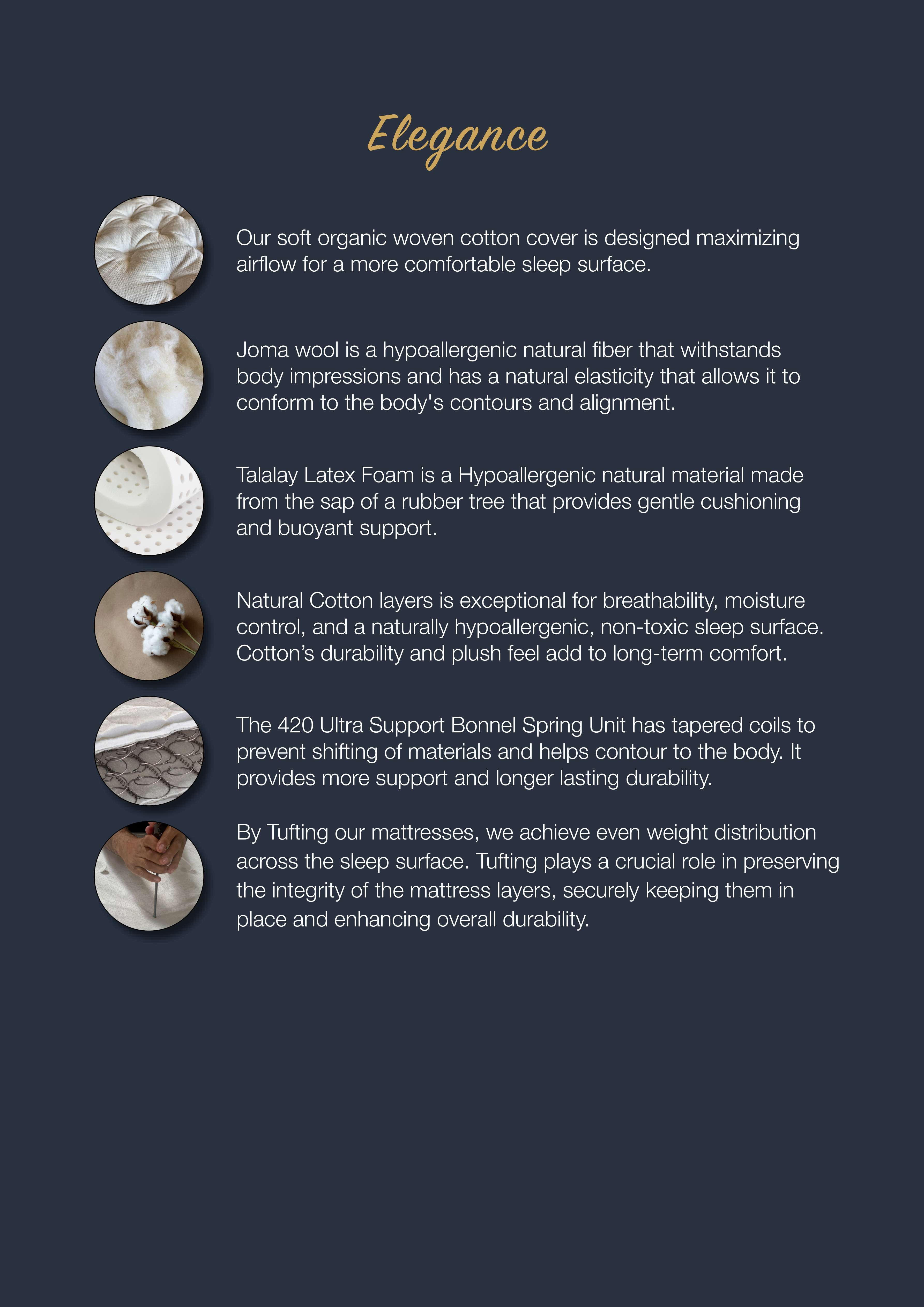 Elegance page for Newport Mattress Factory